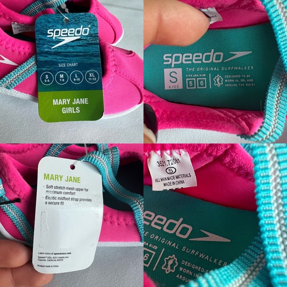 NWT Speedo Toddler Girls' Water Shoes - Pink Taffy  Size  S 5/6 - Picture 14 of 15